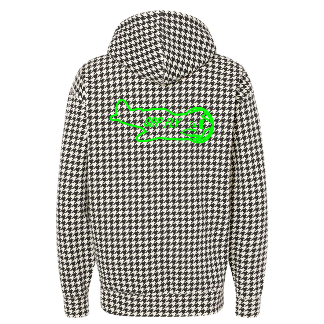 Hounds Tooth Hoodie - Puff Print