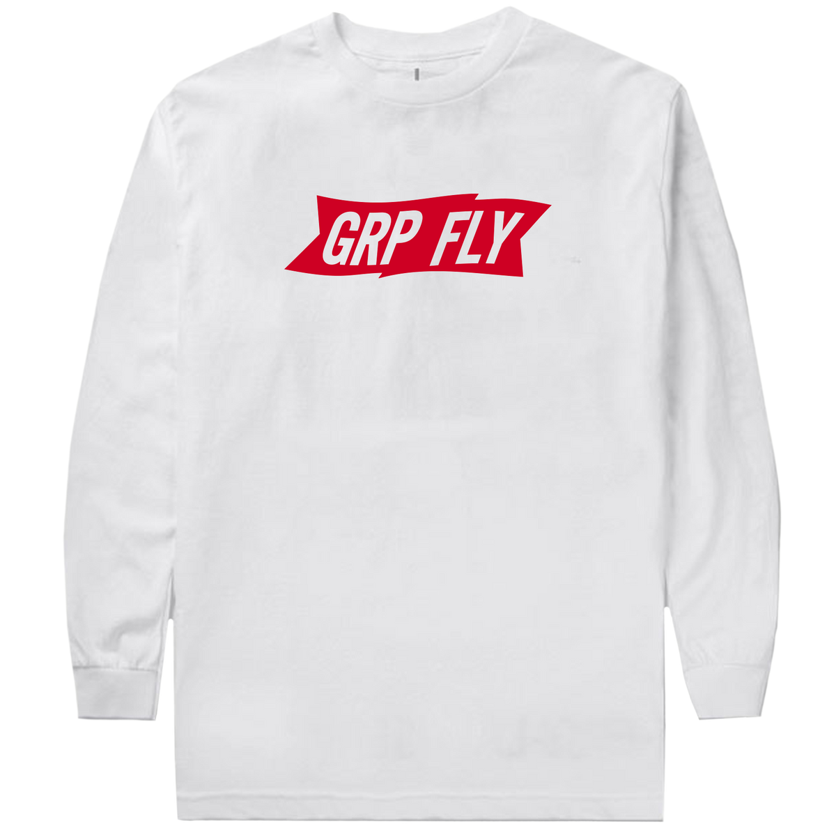 Banner Long Sleeve Tee - White – Grp Fly