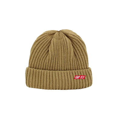 Corded Beanie w/ Grpfly hat pin - Tan