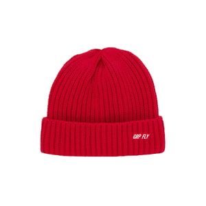 Corded Beanie w/ Grpfly hat pin - Red