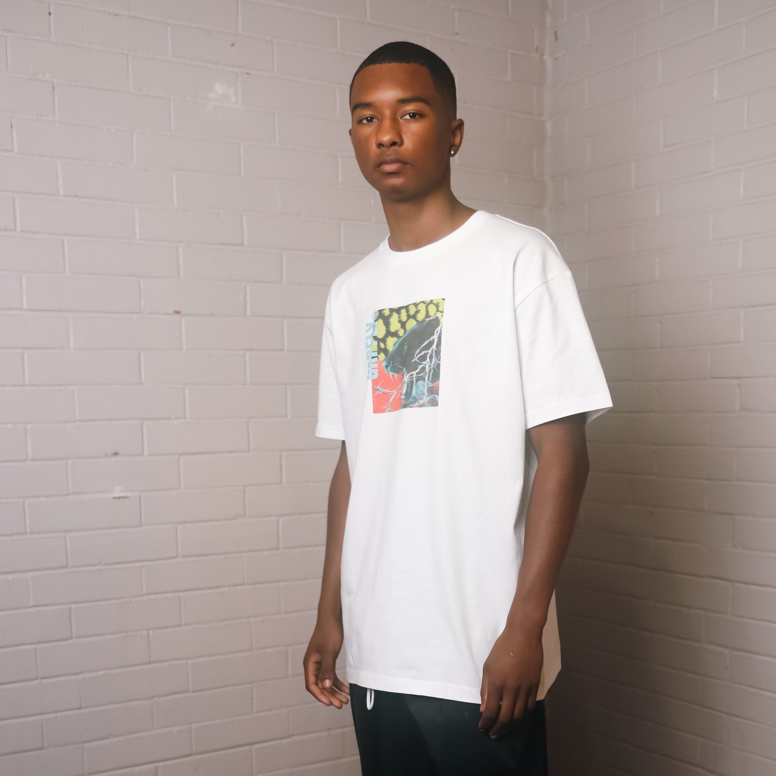 Wire Cat Tee - White