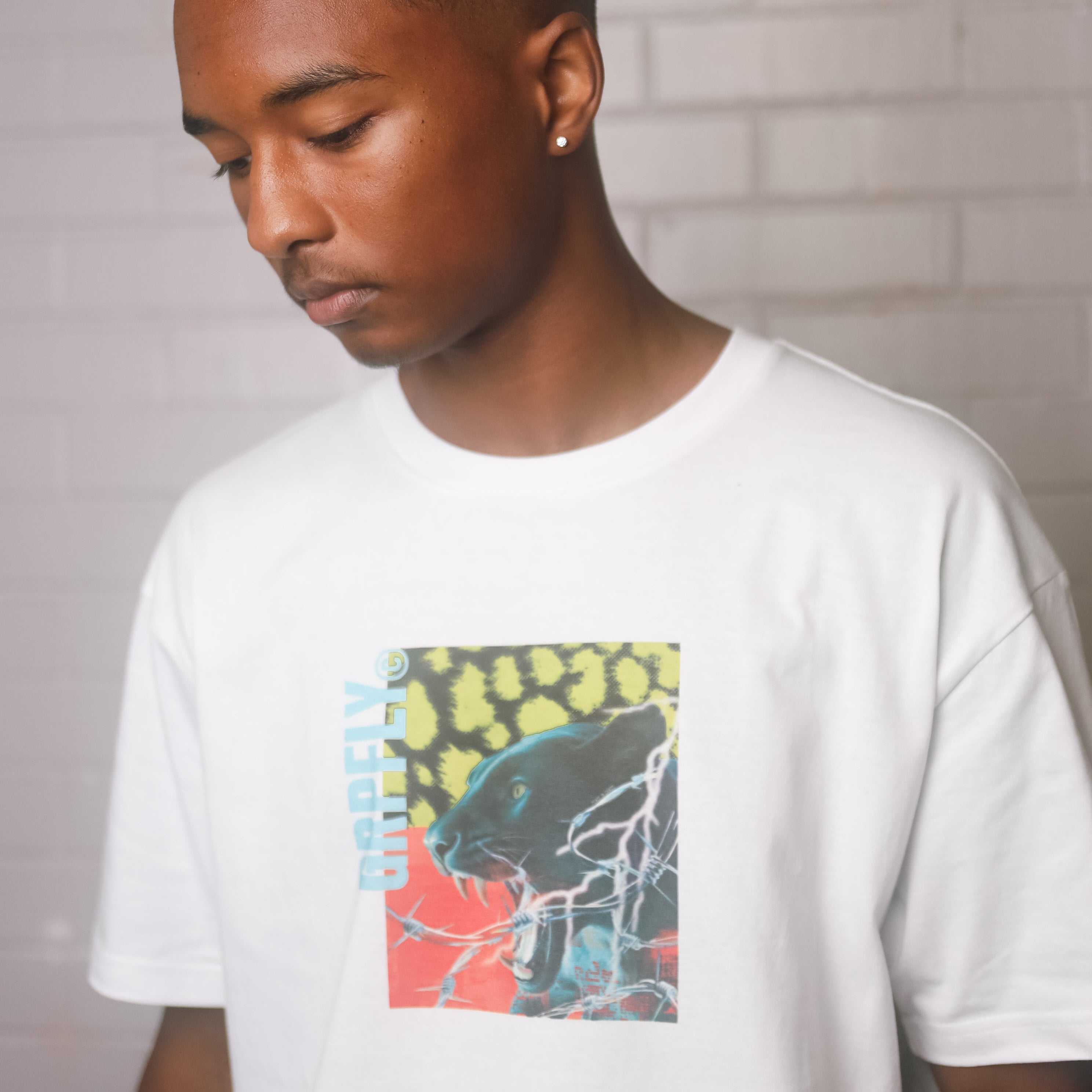 Wire Cat Tee - White