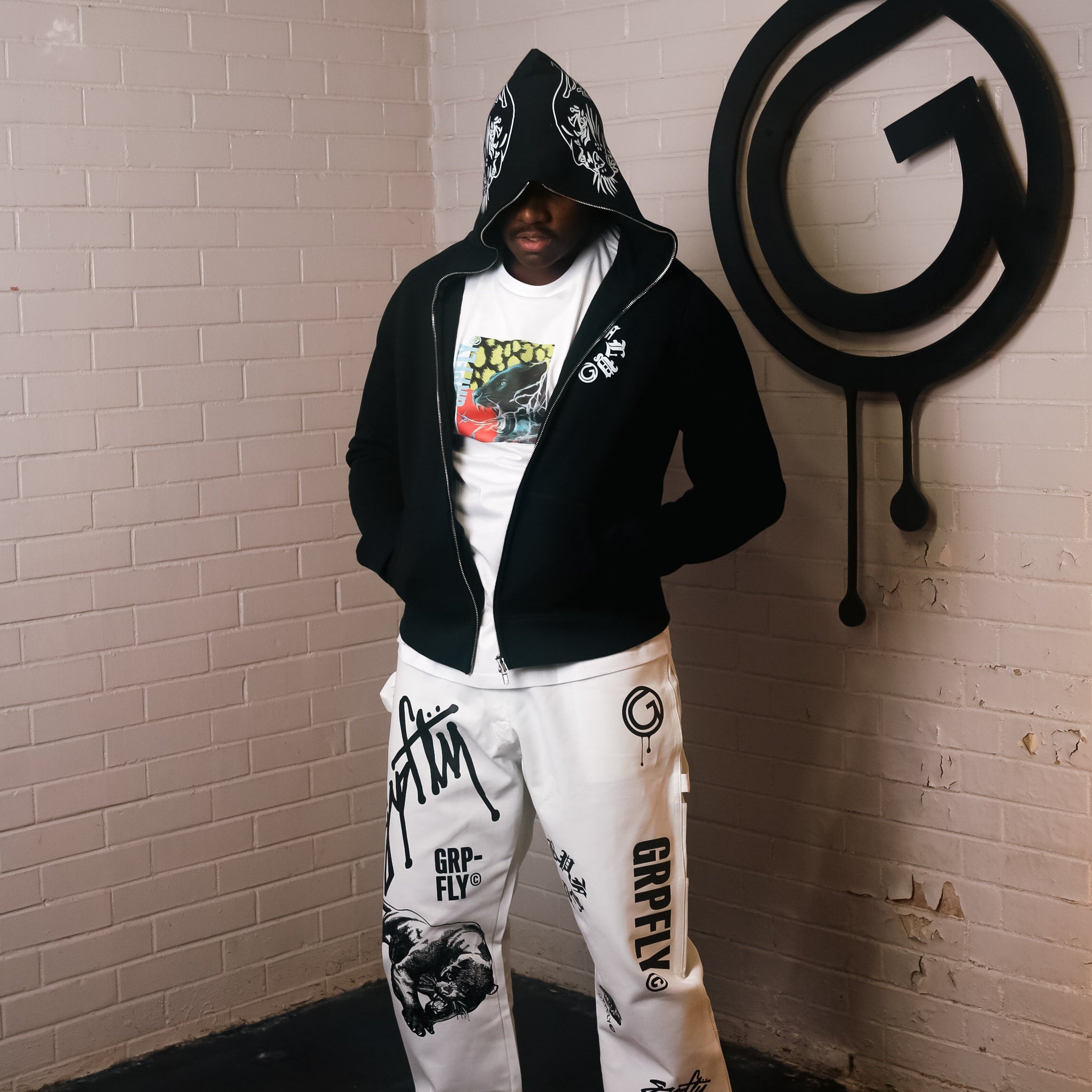 G Full Zip Hoodie - black