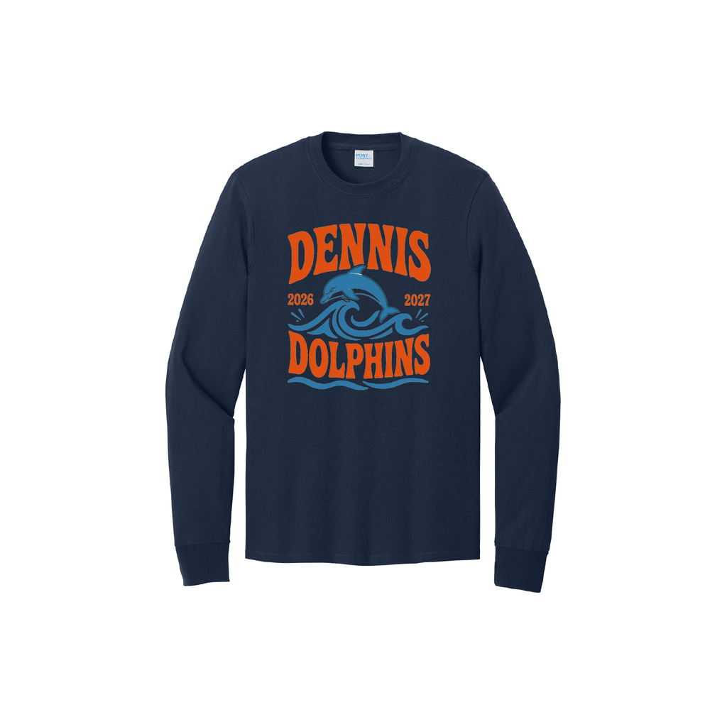 Youth Wave Long Sleeve Tee - Navy