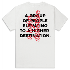 Cursive Tee- White/Red