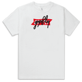 Cursive Tee- White/Red