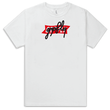 Cursive Tee- White/Red